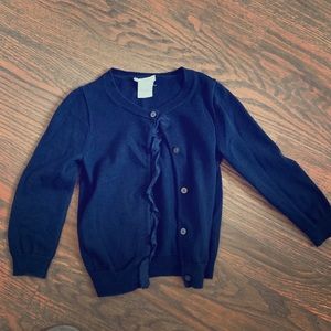 Toddler girls navy blue cardigan sweater